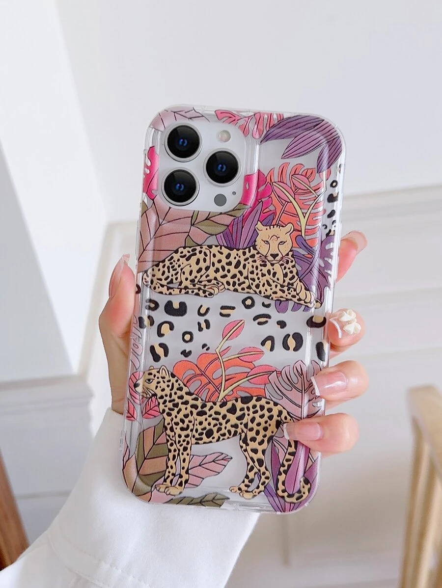 Leopard Pattern Anti-fall Phone Case - Multicolor - View 1