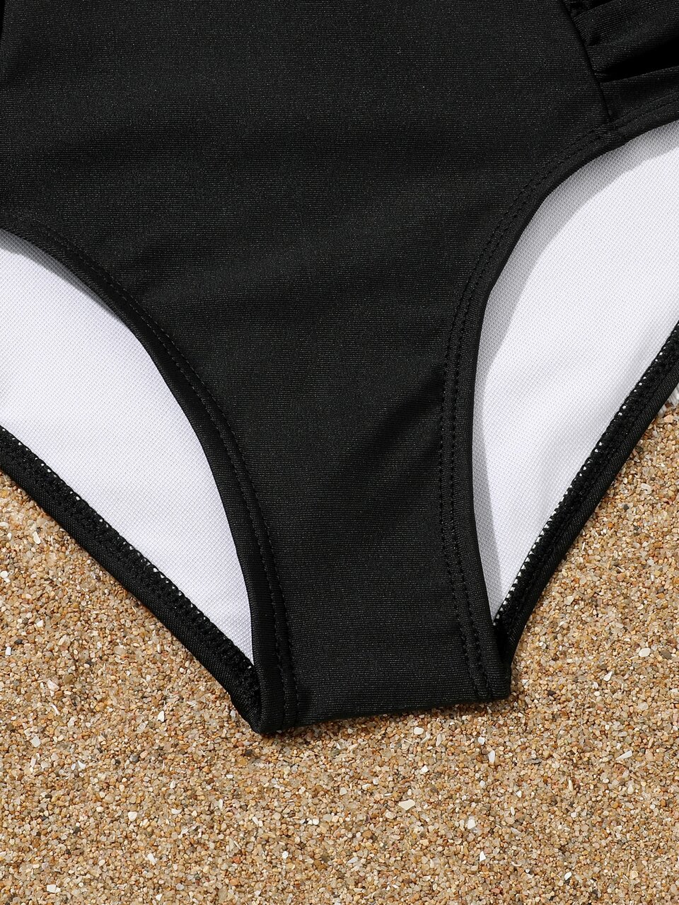 Tween Girl Striped Ruched Bikini Set Summer Beach