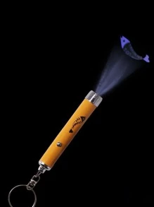 1pc Electric Laser Pointer Pet Toy - Yellow - View 3