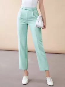 MOTF PREMIUM PANTALONES DE TRAJE CROPPED - verde menta - Ver 1