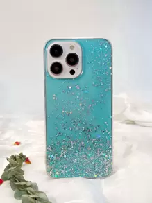 1入組亮片裝飾TPE手機殼 - 薄荷綠 - 查看 2