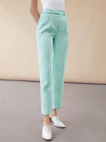 MOTF PREMIUM PANTALONES DE TRAJE CROPPED - verde menta - Ver 4