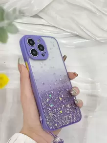 1 PC Clear Sequin Decor Vỏ điện thoại TPE có dây buộc - Nhiều màu - Xem 6