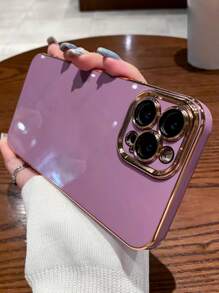 Hadaasi 6D Electroplated Solid Color Silicone Full Body Slim Shockproof Protective Phone Case Compatible With Samsung Galaxy And Apple, Also Suitable For 12/13C/12C/Note 12 Pro/NOTE13PRO/NOTE13PRO+/POCO M6PRO/OCOX6 5G,International Version, Not The Domestic Version - Purple - View 3