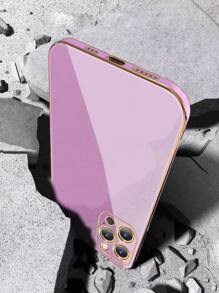 Hadaasi 6D Electroplated Solid Color Silicone Full Body Slim Shockproof Protective Phone Case Compatible With Samsung Galaxy And Apple, Also Suitable For 12/13C/12C/Note 12 Pro/NOTE13PRO/NOTE13PRO+/POCO M6PRO/OCOX6 5G,International Version, Not The Domestic Version - Purple - View 5