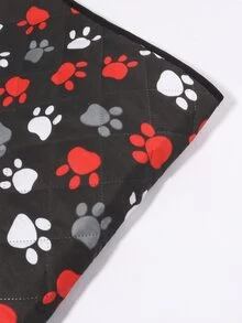 1pc Paw Print Pet Crate Mat - Black - View 3