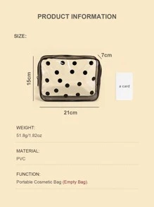 1个透明洗漱包，便携式旅行化妆包，带拉链，TSA认证透明收纳袋，PVC化妆包，化妆品收纳袋，化妆刷包，女士礼物，圣诞礼物，女士送礼佳品 - 黑色 - 查看 9