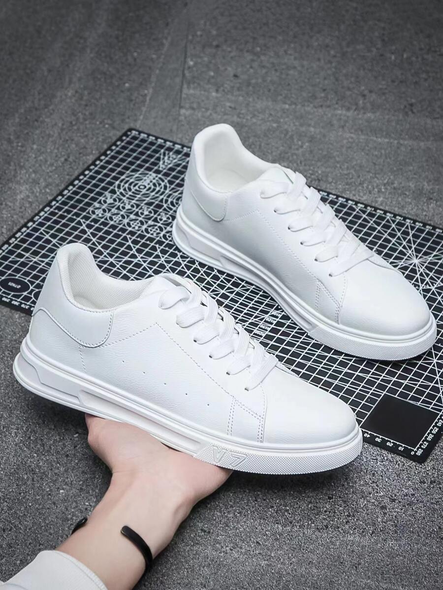 男士極簡前綁帶運動戶外運動鞋 - 白色 - 查看 1