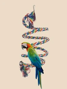 1pc Colorful Bendable Parrot Climbing Rope Swing Ladder Chew Toy, Suitable For Birds All Seasons - Multicolor - View 1