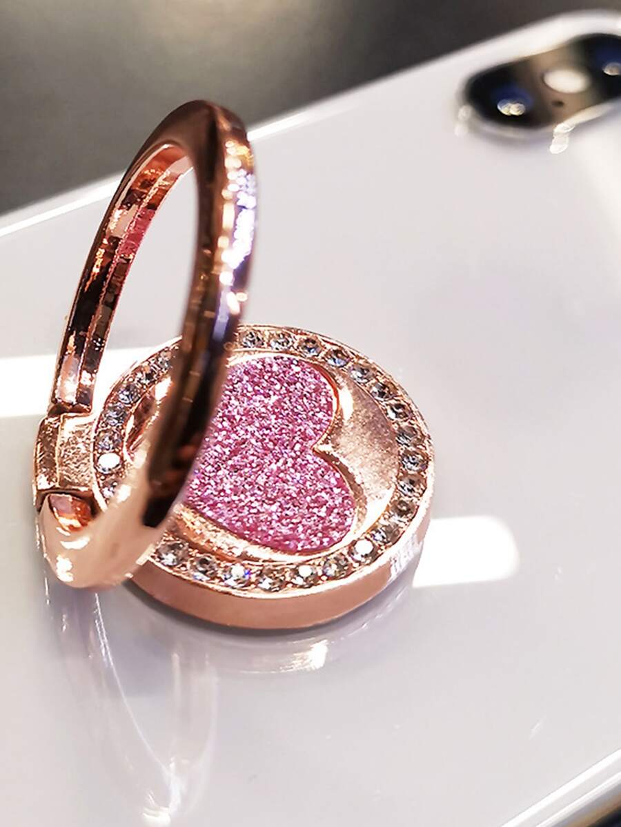 Beautiful Metal Ring Buckle Portable Phone Holder - Gold - View 1