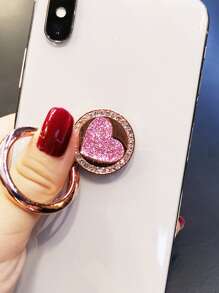 Beautiful Metal Ring Buckle Portable Phone Holder - Gold - View 4