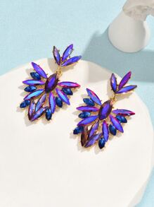 Bông tai thả trang trí bằng đá rhinestone - Nhiều màu - Xem 4