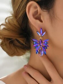 Bông tai thả trang trí bằng đá rhinestone - Nhiều màu - Xem 5