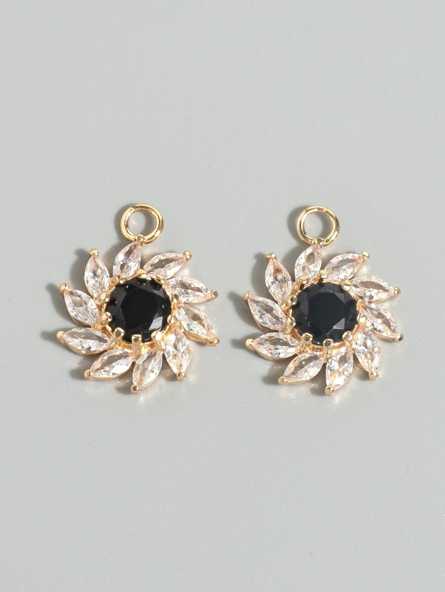 2 cái/bộ Rhinestone Trang Trí Nội Thất Mặt Dây Chuyền DIY - màu đen - Xem 1