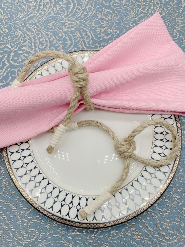 1pc Woven Fabric Napkin Ring, Minimalist Linen Blend Napkin Holder Ring