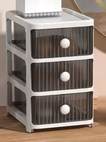 Hộp lưu trữ máy tính để bàn PP 1pc, Hộp lưu trữ nhiều lớp cho gia đình - trắng - Xem 3