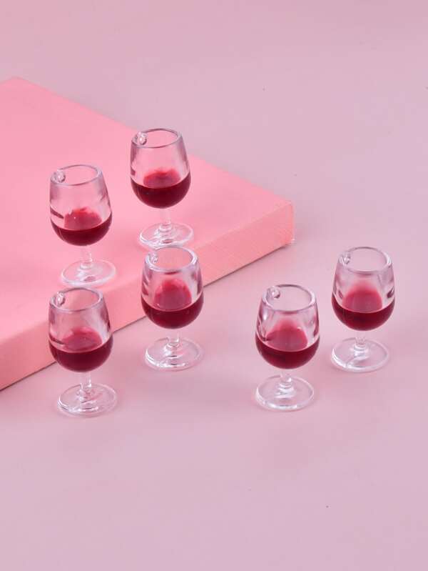 6pcs/set Acrylic Wine Glass Design DIY Jewelry Accessory