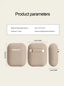 (本产品不含耳机) 无线蓝牙耳机硅胶防震保护壳，兼容Airpods 1/2通用 - 棕色 - 查看 6