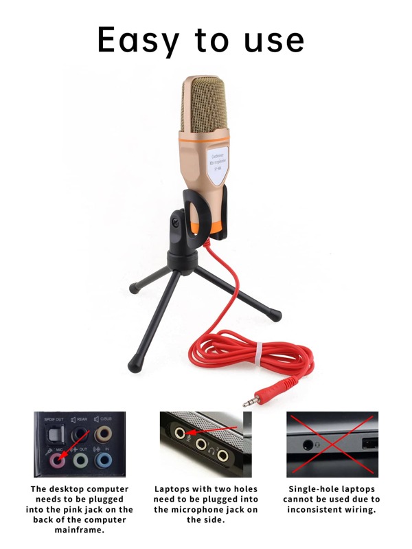 1pc 3.5mm Jack Noise Reduction Computer Microphone SHEIN USA