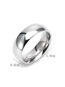 3pcs/set Solid Minimalist Ring - Silver - View 3