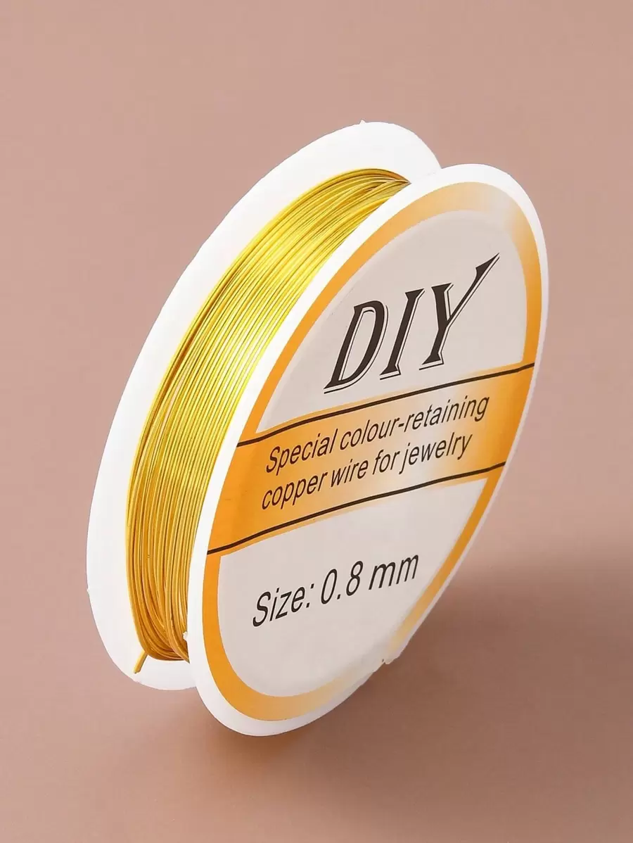 1捲約3公尺0.08cm Diy金屬線適合diy製作首飾手鍊項鍊 - 金黃色 - 查看 1