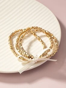 3入組/套蝴蝶結裝飾串珠手鏈 - 彩色 - 查看 2