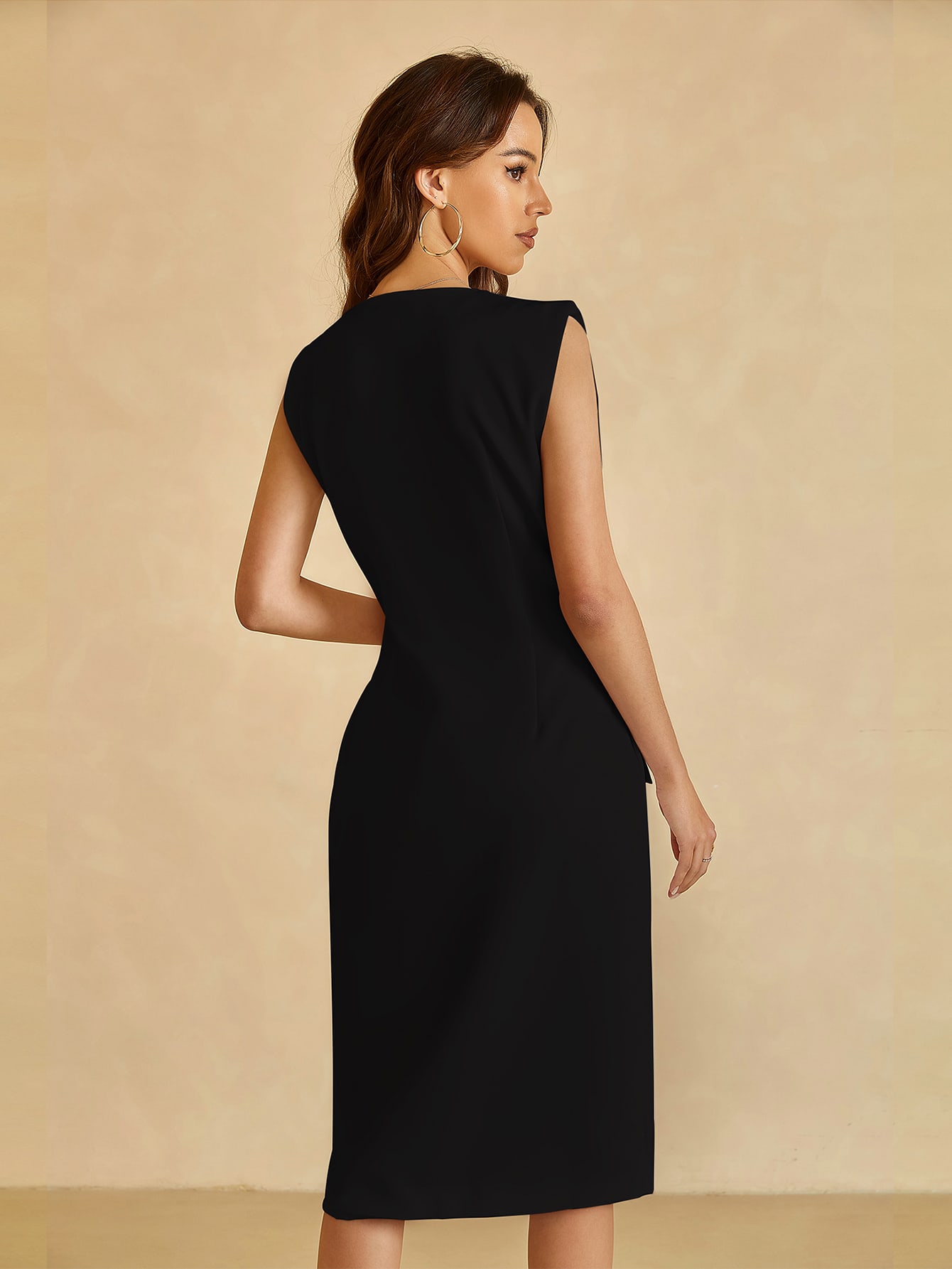 UNIQUE21 Solid Double Button Vest Blazer Dress SHEIN USA