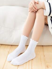 Chicas 5 pares Calcetines de tripulación unicolor casual - Multicolor - Ver 8