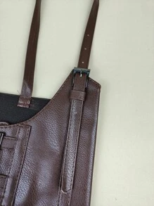 1 cái Thắt lưng nữ có khóa trang trí thời trang - Cà phê nâu - Xem 5