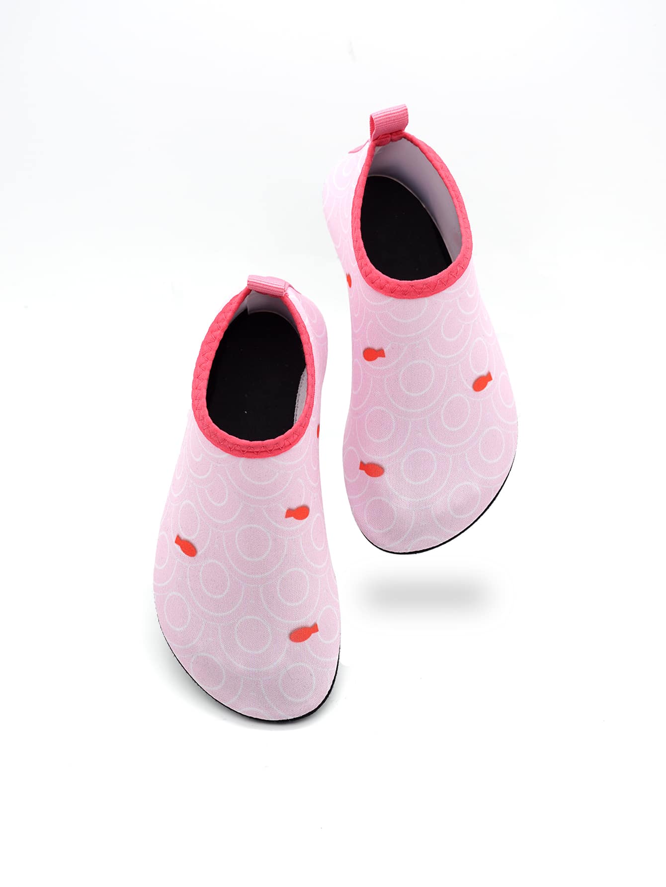 Girls Geometric Pattern Contrast Binding Water Shoes, Sporty Beach Polyester Aqua Socks - Multicolor - View 1