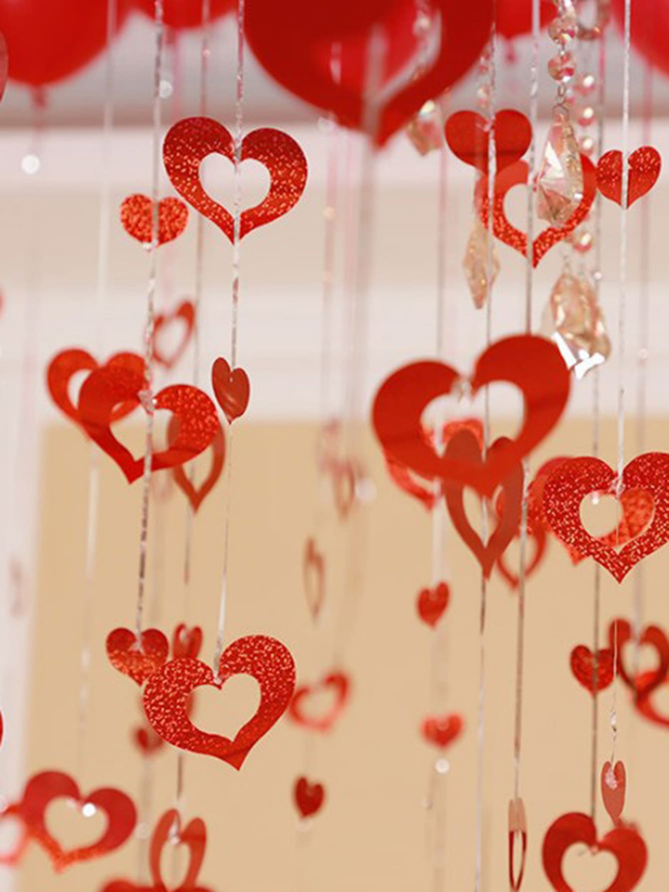 100 piezas Decoración colgante en forma de corazón con lentejuelas brillante globo de plástico globo para fiesta