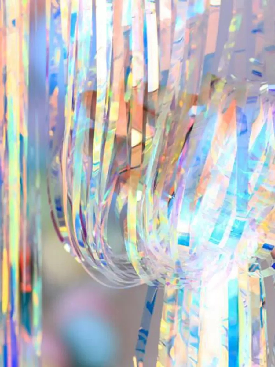 1pc TPE Tassel Curtain, Holographic Fringe Rain Curtain For Birthday Party,Christmas - Multicolor - View 1
