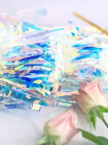 1pc TPE Tassel Curtain, Holographic Fringe Rain Curtain For Birthday Party,Christmas - Multicolor - View 2