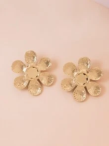Rhinestone Flower Stud Earrings - Multicolor - View 2