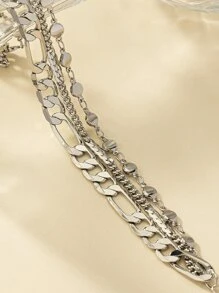 Minimalist Layered Bracelet - Silver - View 2