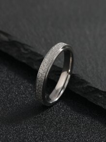 男士亮片細節戒指 - 銀色 - 查看 3