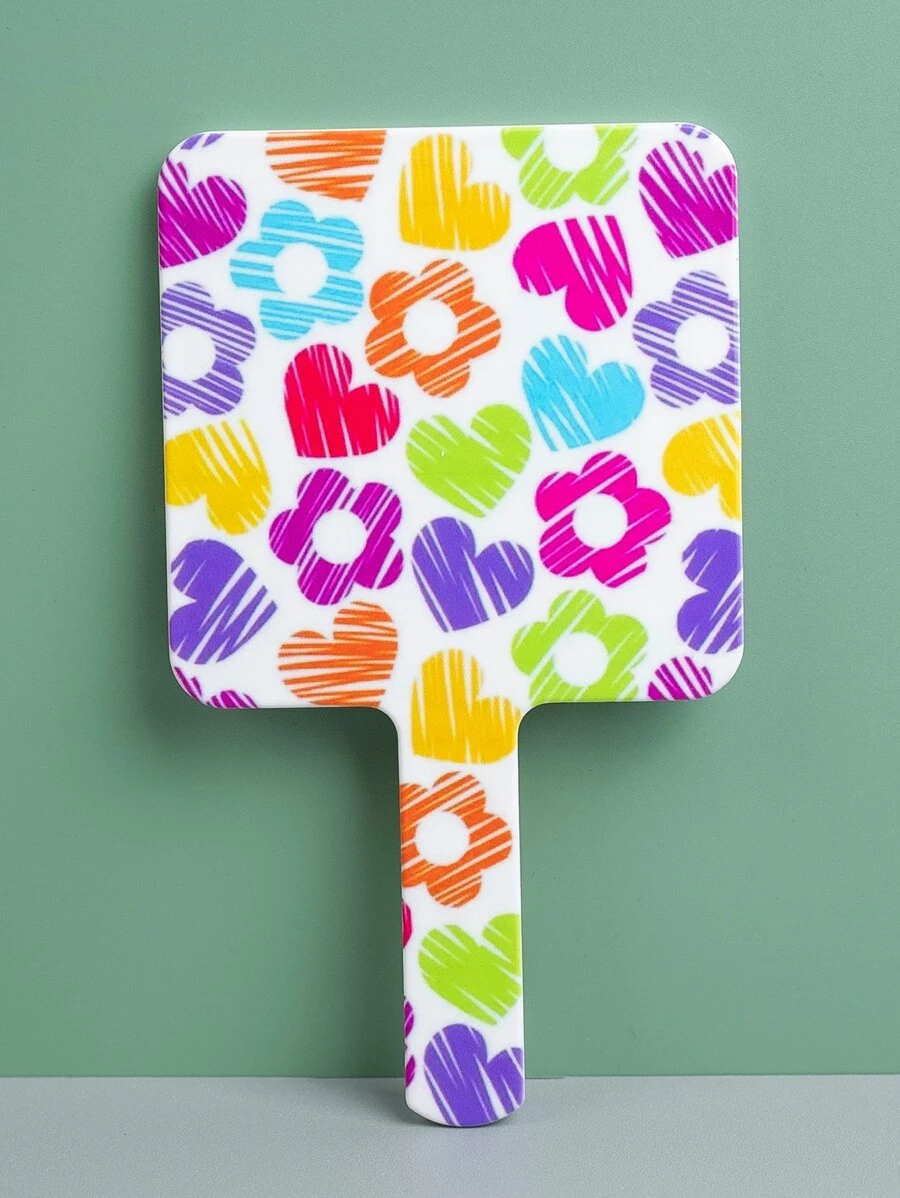 Gương cầm tay thiết kế sáng tạo, 1 gương trang điểm họa tiết hoa có tay cầm, Gương du lịch di động cho phụ nữ, mẹ, vợ, chị gái, bạn gái tuổi teen, quà tặng cho mẹ, bạn gái, ngày lễ tình nhân - Nhiều màu - Xem 1