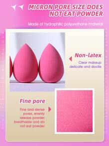 BANFI 8PCS Mini Makeup Sponge,Suitable for Cream & Powder Concealer, Loose Powder makeup applicator - Hot Pink - View 4