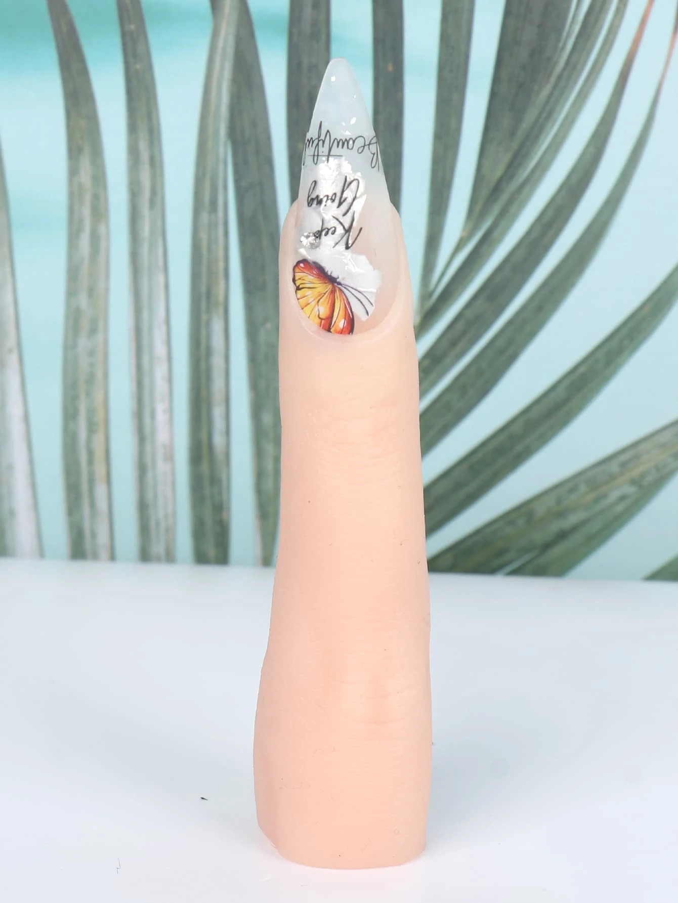 FULL BEAUTY Silicone Practice Fingers For Acrylic Nails, Soft Nail Training Model Practice Finger, Flexible Nail Mannequin Finger For Diy Nails Practice - Khaki - View 1