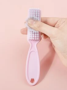 Bộ 2 bàn chải móng tay cầm màu hồng, bàn chải làm sạch móng tay, dụng cụ làm móng, bộ bàn chải làm sạch, dùng để làm sạch móng chân và móng tay, bàn chải làm sạch móng tay - Hồng - Xem 4