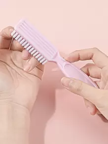 Bộ 2 bàn chải móng tay cầm màu hồng, bàn chải làm sạch móng tay, dụng cụ làm móng, bộ bàn chải làm sạch, dùng để làm sạch móng chân và móng tay, bàn chải làm sạch móng tay - Hồng - Xem 6