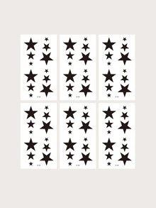 Tattoo Sticker Set, 6 Sheets Star Pattern Of Tattoo Stickers For Boys And Girls, Mini Tattoo Stickers For Adults - Multicolor - View 5