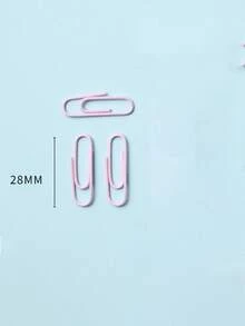 50pcs Stainless Steel Solid Random Color Paper Clip, Modern Multi-purpose Nonskid Paper Clip For Office, School