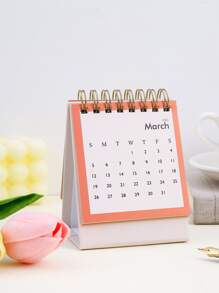 1pc Portable Desktop Calendar - Multicolor - View 1