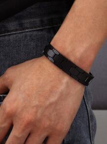 Men Minimalist Bracelet - Black - View 1