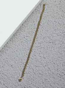 1pc Fashion Solid Chain Bracelet For Men For Gift - Yellow Gold - View 2