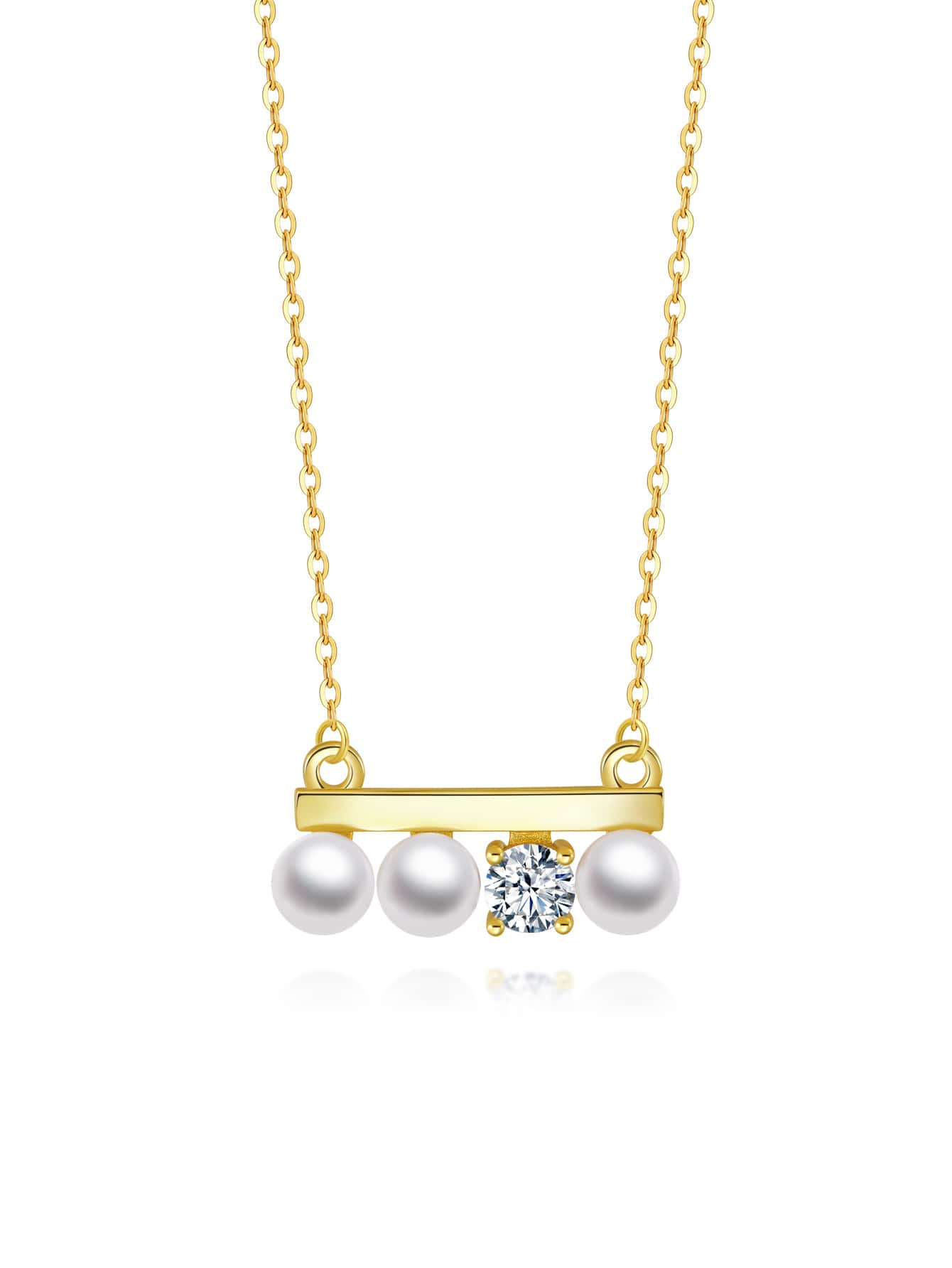 1 件时尚仿珍珠装饰银吊坠项链女士礼物