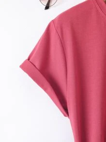 SHEIN LUNE 素色圓領T恤 - 西瓜粉 - 查看 3