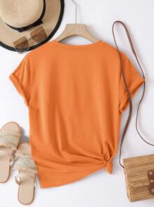 SHEIN Essnce 素色圓領T恤