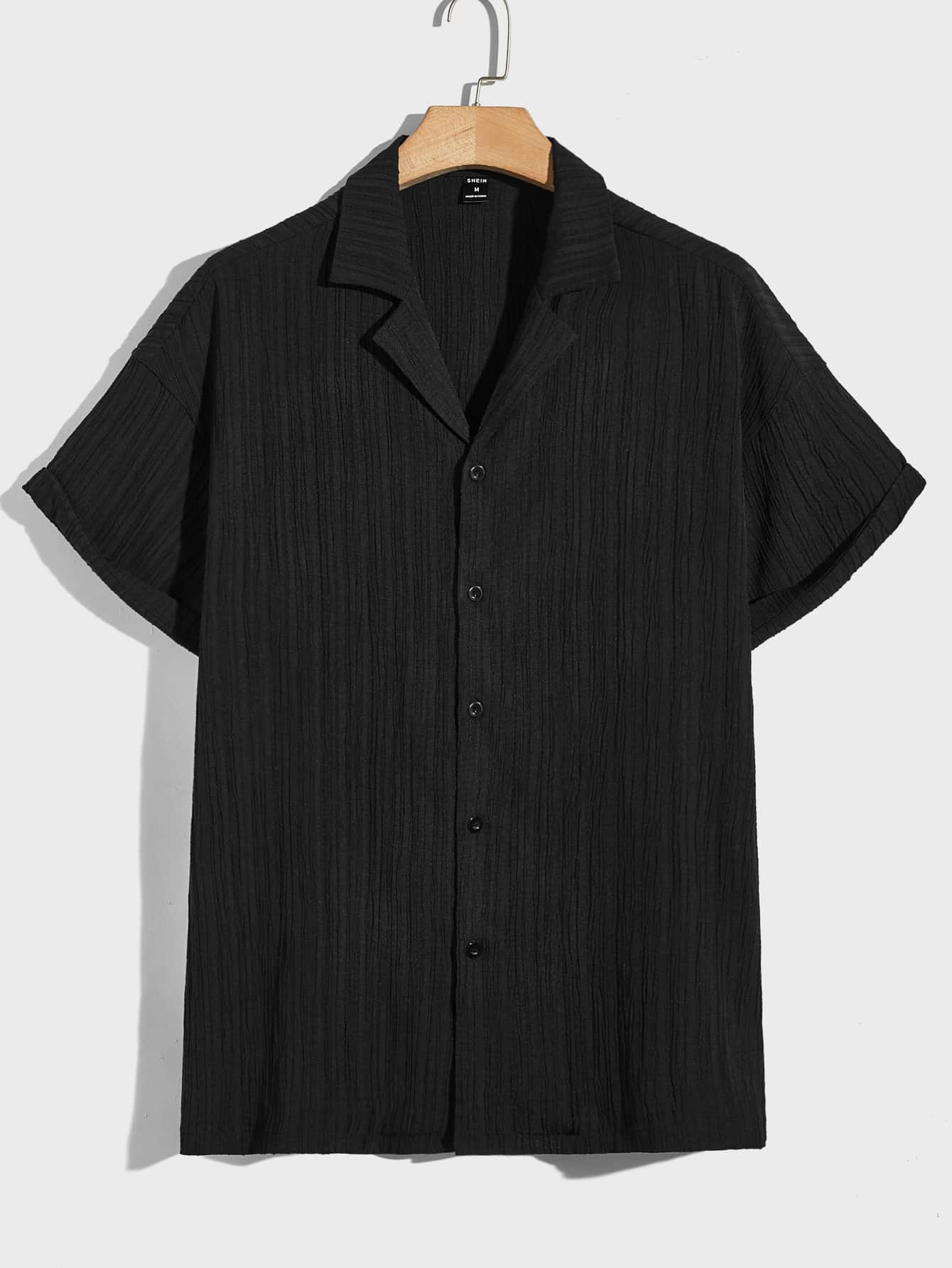 Manfinity Homme 男士鬆身純色翻領襯衫